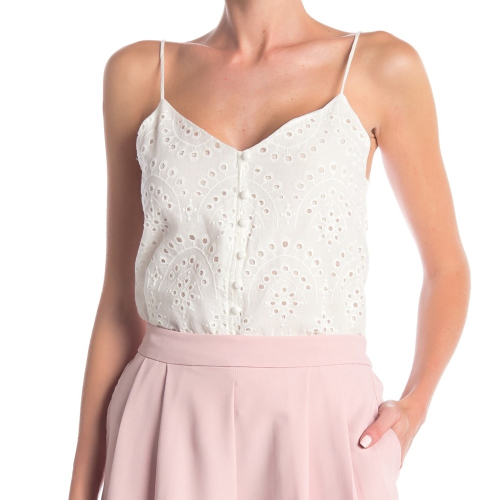 Elodie White Eyelet sleeveless top